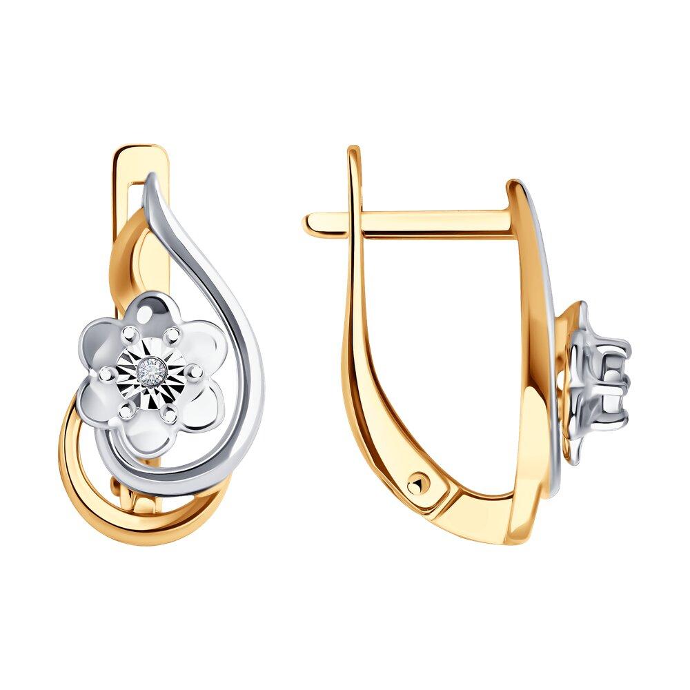 Серьги из золочёного серебра с бриллиантами - видео на модели