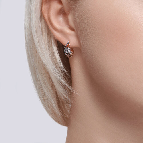 Серьги из золочёного серебра с бриллиантами из серебро — вид 3