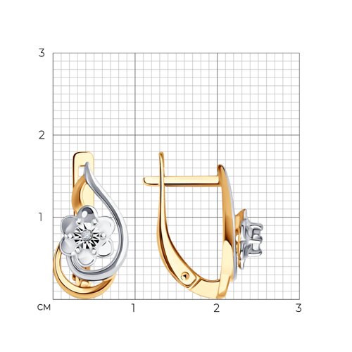 Серьги из золочёного серебра с бриллиантами из серебро — вид 4