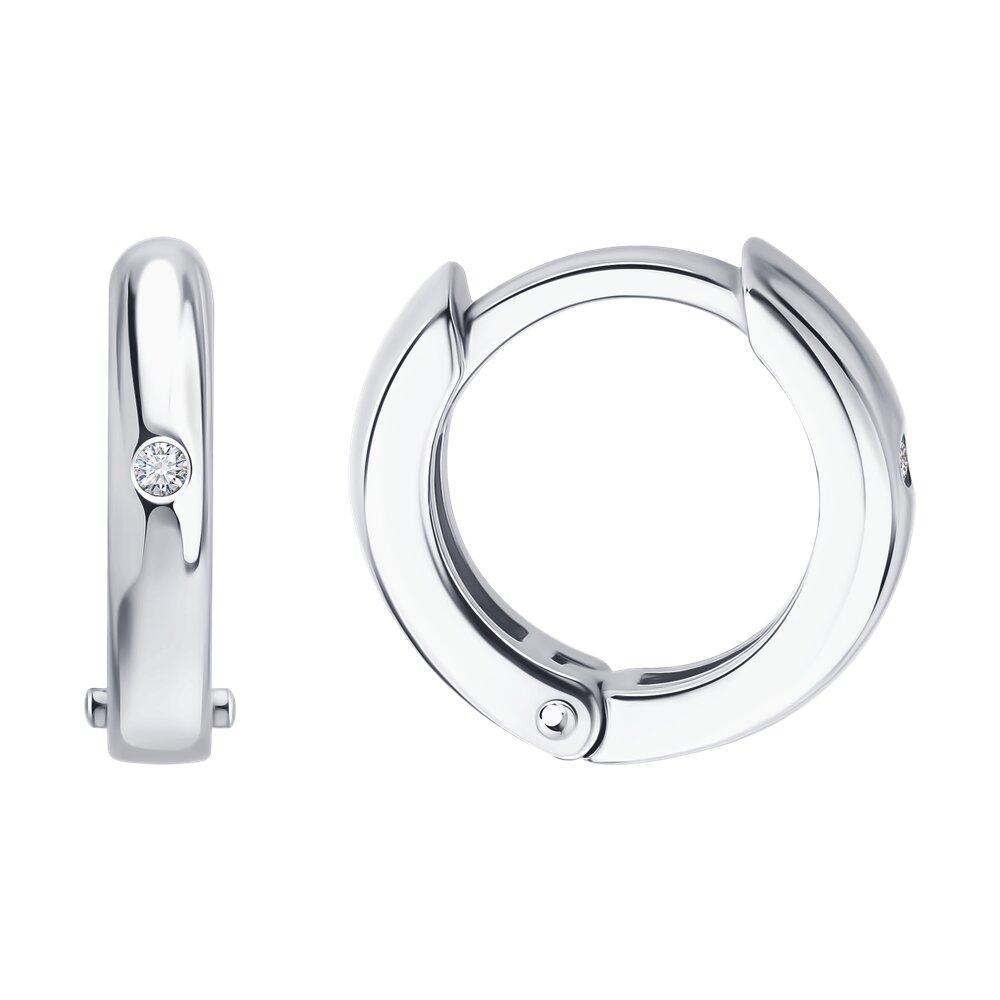 Серьги из серебра с бриллиантами - видео на модели