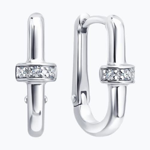 Серьги из серебра с бриллиантами из серебро — вид 2