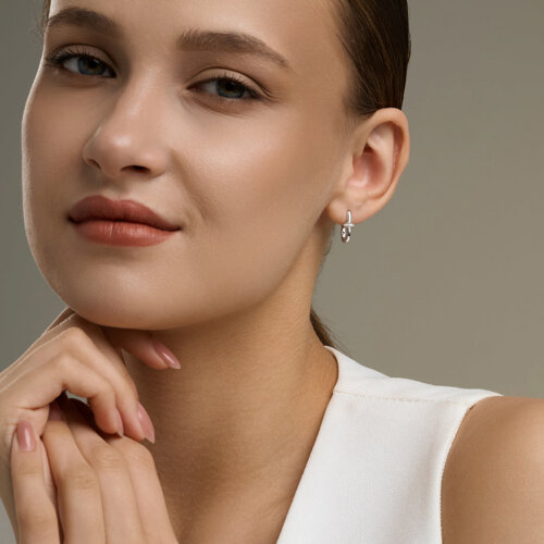 Серьги из серебра с бриллиантами из серебро — вид 4