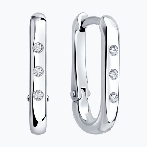 Серьги из серебра с бриллиантами из серебро — вид 2