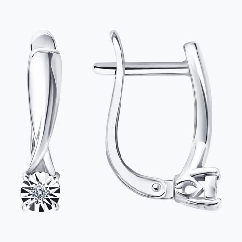 Серьги из серебра с бриллиантами - видео на модели