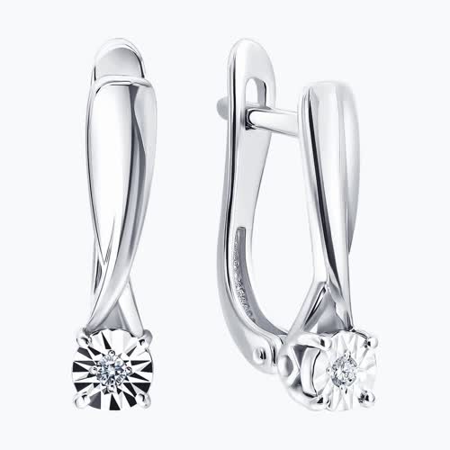 Серьги из серебра с бриллиантами из серебро — вид 2