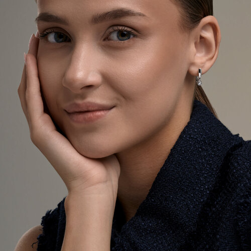 Серьги из серебра с бриллиантами из серебро — вид 4