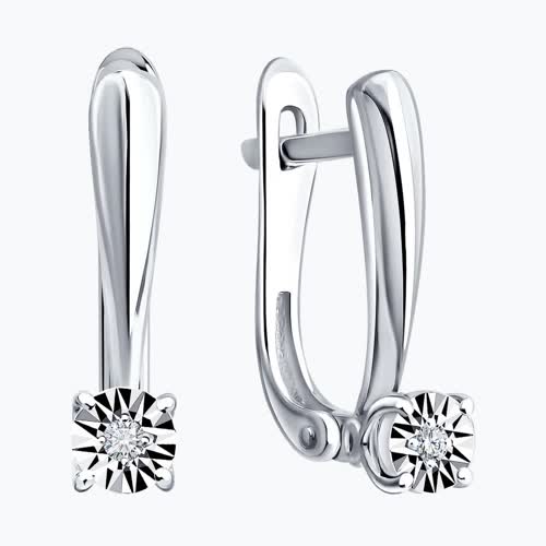 Серьги из серебра с бриллиантами из серебро — вид 2