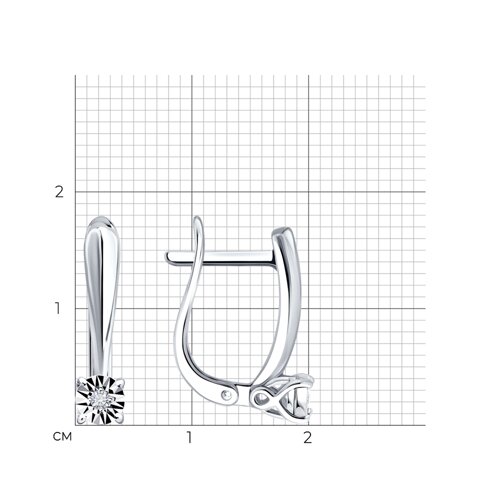 Серьги из серебра с бриллиантами из серебро — вид 3