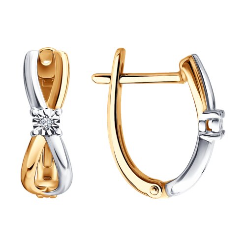 Серьги из золочёного серебра с бриллиантами - видео на модели