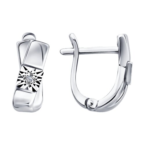 Серьги из серебра с бриллиантами - видео на модели