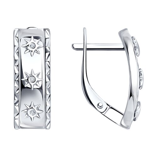 Серьги из серебра с бриллиантами