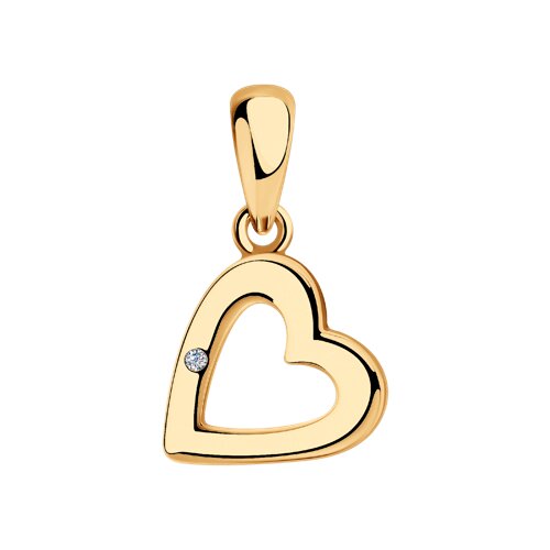 Подвеска из золочёного серебра с бриллиантом - видео