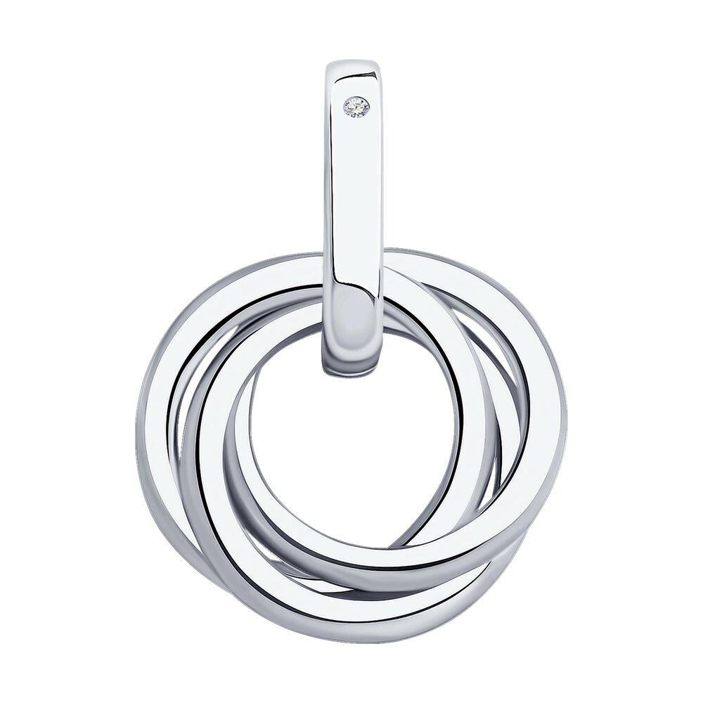 Подвеска из серебра с бриллиантом из серебро