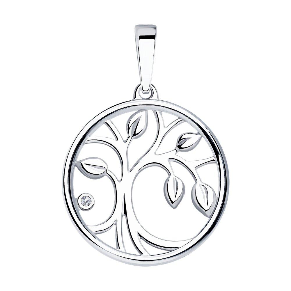 Подвеска из серебра с бриллиантом из серебро