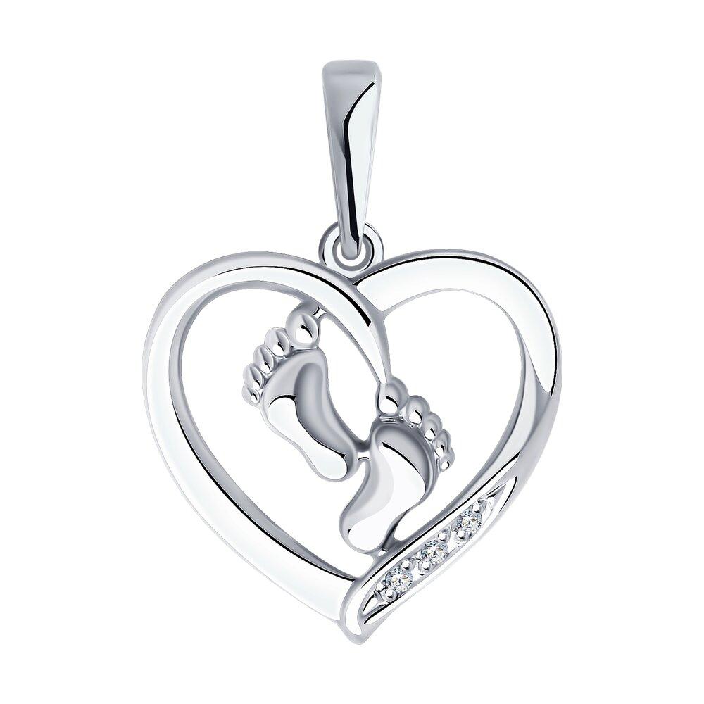 Подвеска из серебра с бриллиантами из серебро