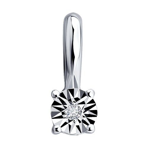 Подвеска из серебра с бриллиантом - видео на модели