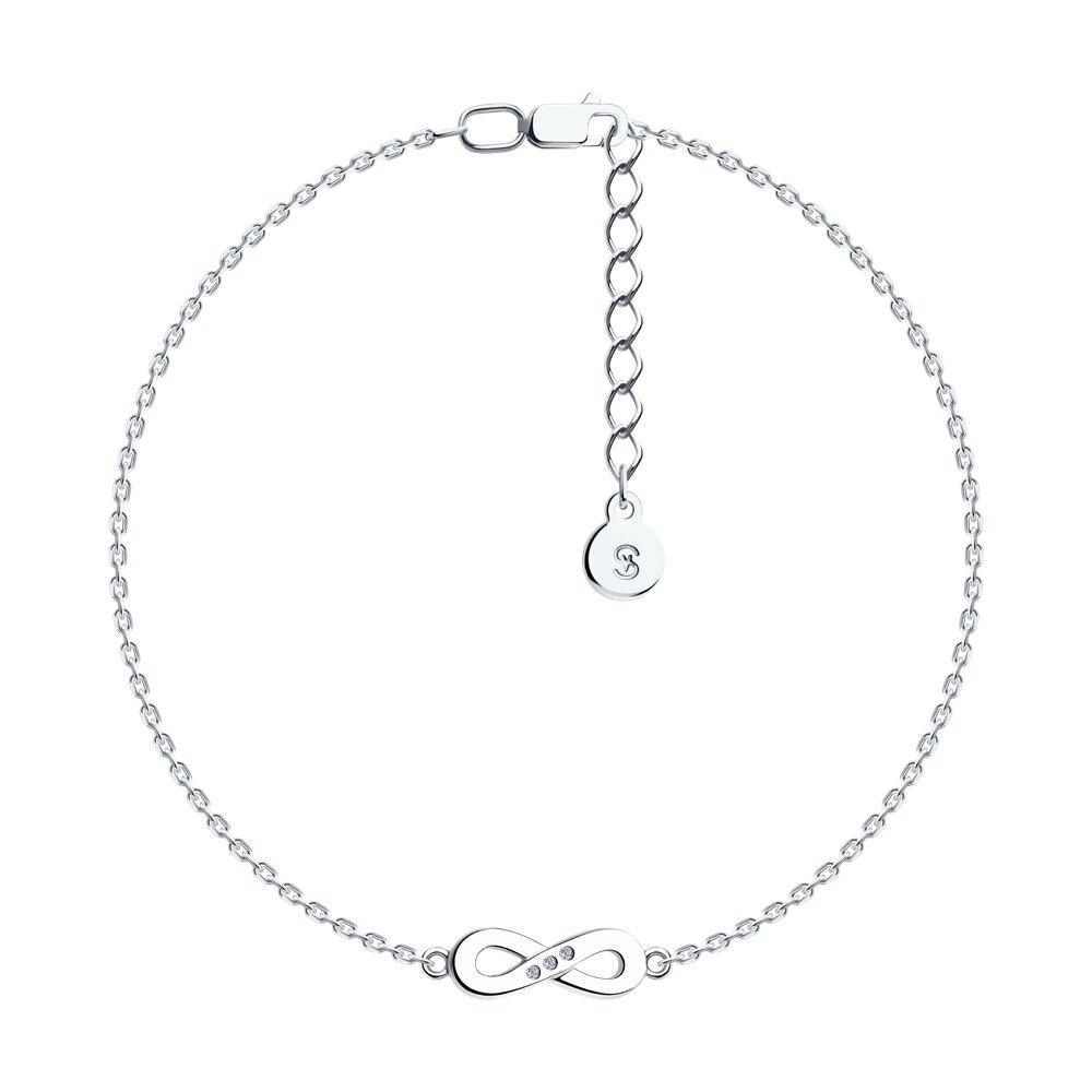 Браслет из серебра с бриллиантами - видео на модели