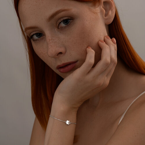 Браслет из серебра с бриллиантом из родированное серебро — вид 3