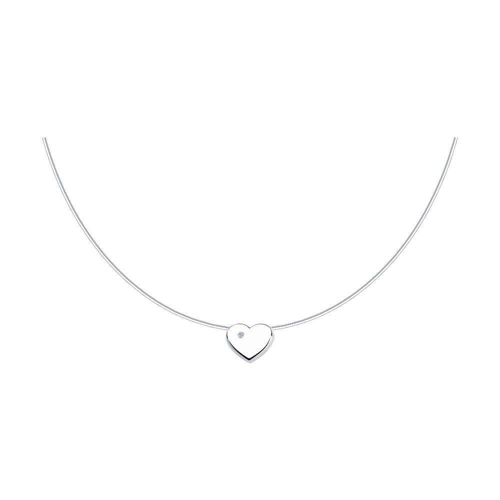 Колье из серебра с бриллиантом - видео на модели