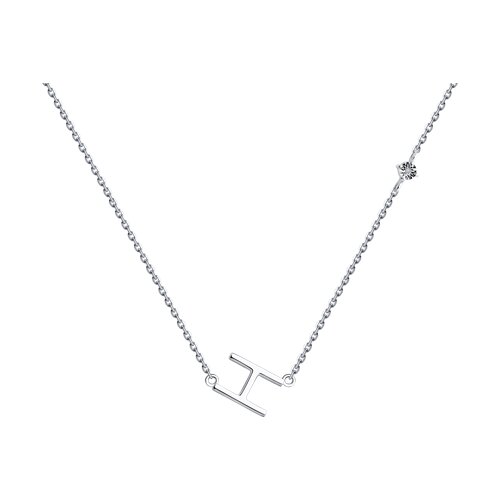 Колье из серебра с бриллиантом из серебро