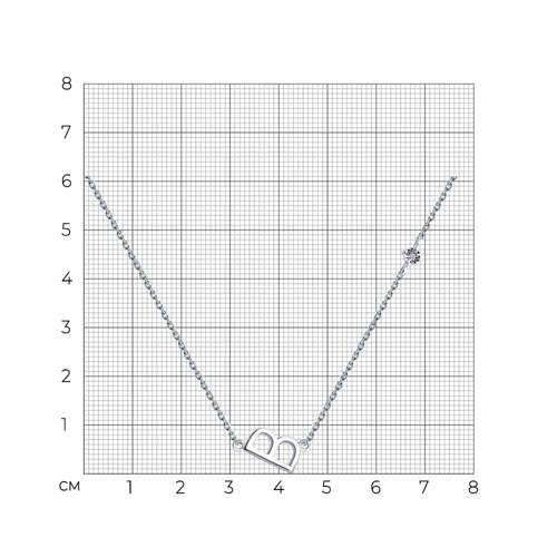 Колье из серебра с бриллиантом из родированное серебро — вид 3