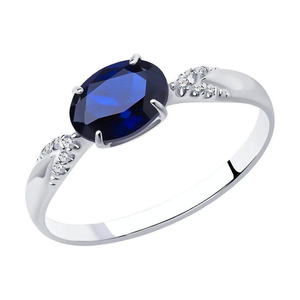 Кольцо из серебра с корундом и фианитами - видео на модели