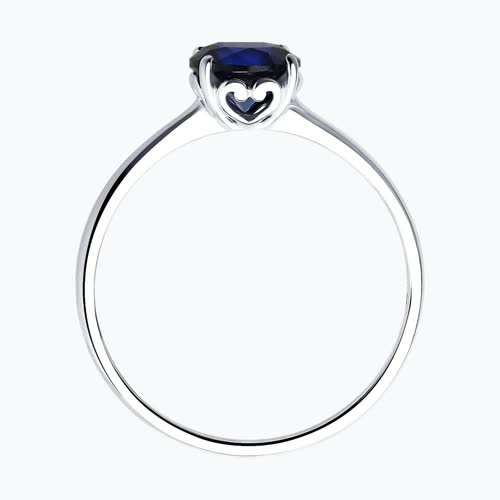 Кольцо из серебра с синим корунд (синт.) из серебро — вид 2