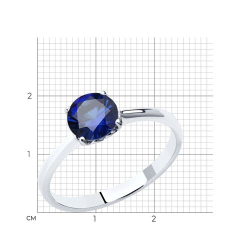 Кольцо из серебра с синим корунд (синт.) из серебро — вид 6