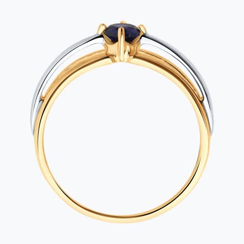 Кольцо из золочёного серебра с корундом из серебро — вид 2