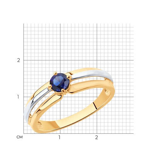 Кольцо из золочёного серебра с корундом из серебро — вид 4