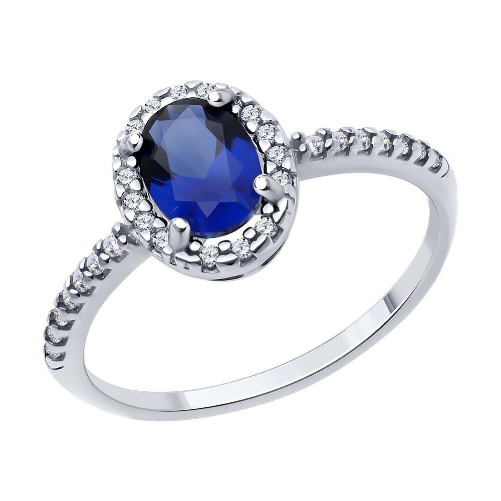 Кольцо из серебра с корундом и фианитами - видео на модели