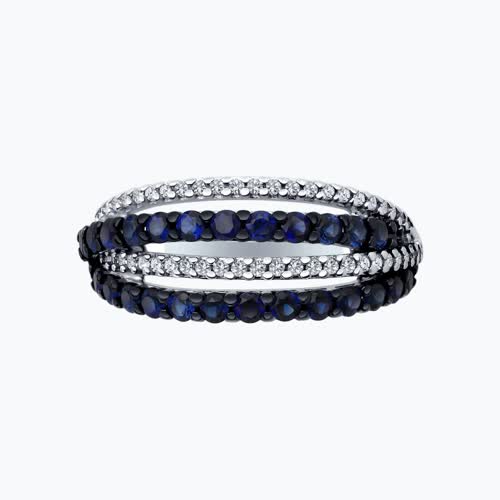 Кольцо из серебра с корундами и фианитами из серебро — вид 2