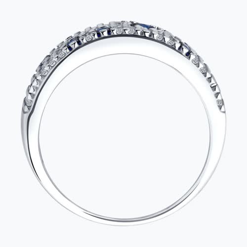 Кольцо из серебра с корундами и фианитами из серебро — вид 3