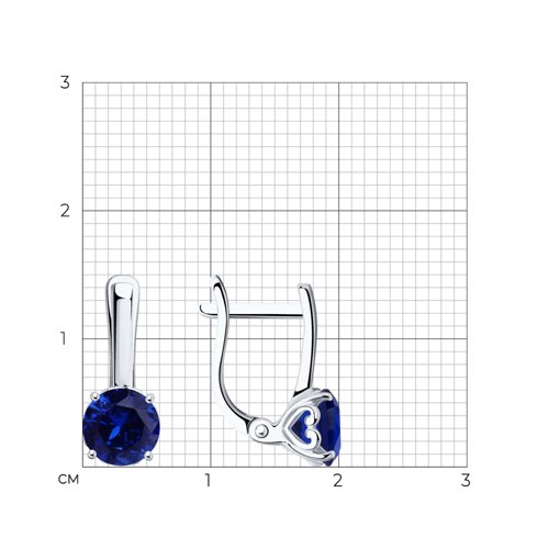 Серьги из серебра с синими корунд (синт.) из серебро — вид 6
