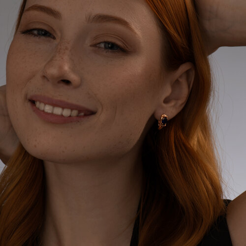 Серьги из золочёного серебра с корундами из серебро — вид 3