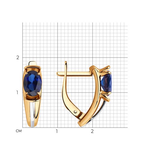 Серьги из золочёного серебра с корундами из серебро — вид 4