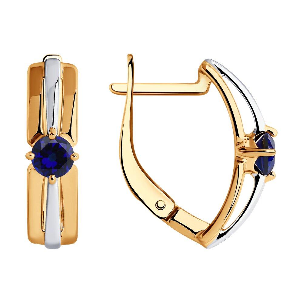 Серьги из золочёного серебра с корундами - видео на модели