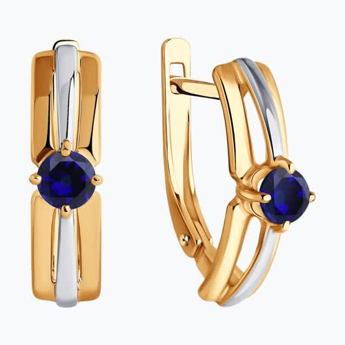 Серьги из золочёного серебра с корундами из серебро — вид 2