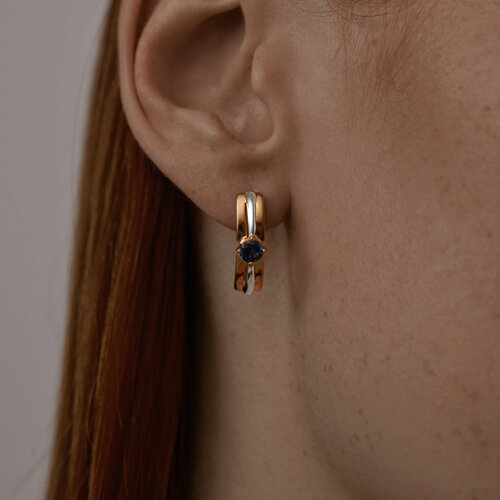 Серьги из золочёного серебра с корундами из серебро — вид 3