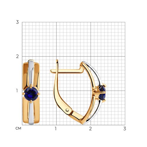 Серьги из золочёного серебра с корундами из серебро — вид 5