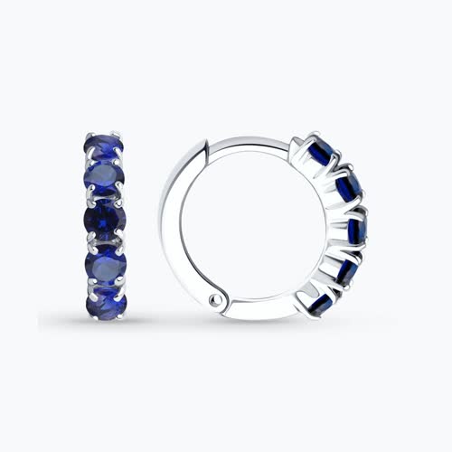 Серьги из серебра с корундами - видео на модели