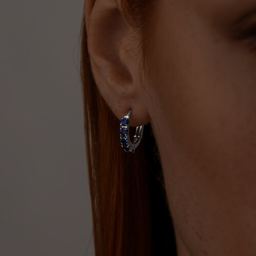 Серьги из серебра с корундами из серебро — вид 2