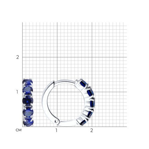 Серьги из серебра с корундами из серебро — вид 3