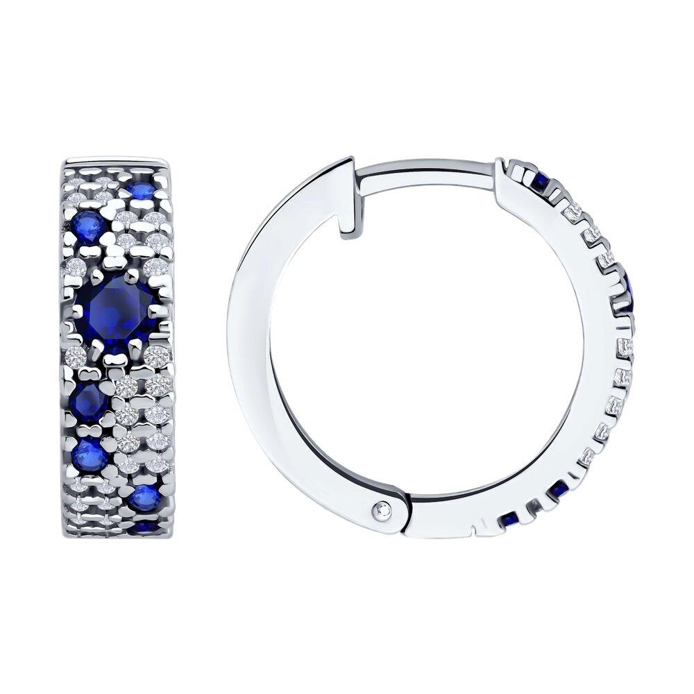 Серьги из серебра с корундами и фианитами - видео на модели