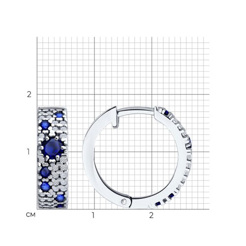 Серьги из серебра с корундами и фианитами из серебро — вид 5