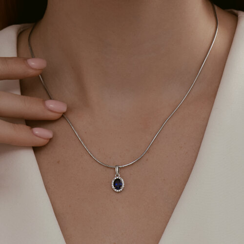 Подвеска из серебра с корундом и фианитами из серебро — вид 2