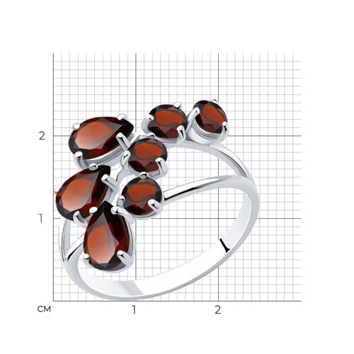 Кольцо из серебра с гранатами из серебро — вид 5