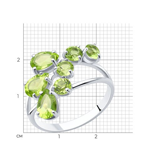 Кольцо из серебра с хризолитами из серебро — вид 4