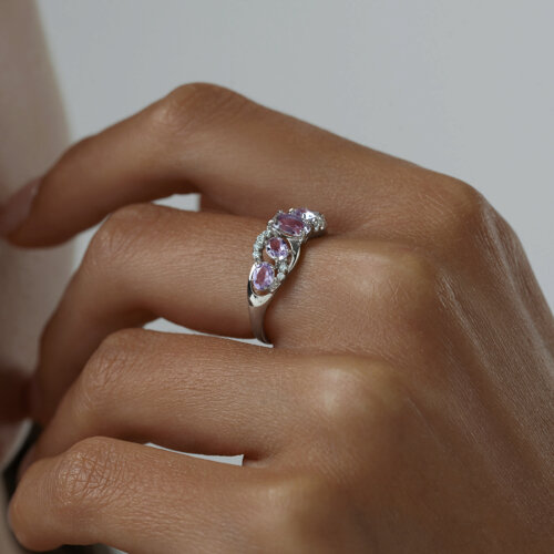 Кольцо из серебра с аметистами и фианитами из серебро — вид 6