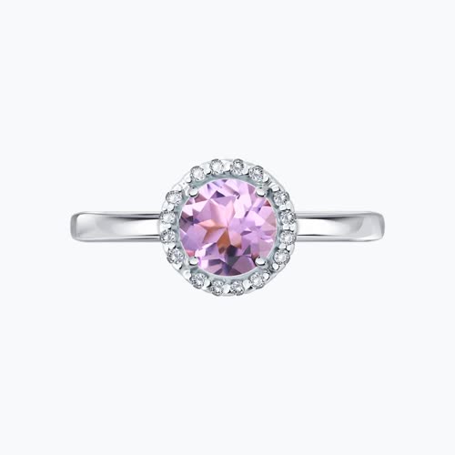 Кольцо из серебра с аметистом и фианитами из серебро — вид 3